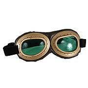Steampunk Gold/Green Aviator Goggles